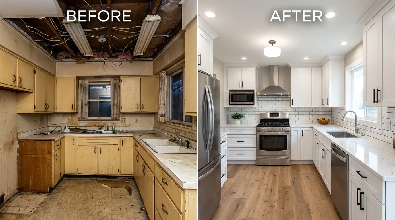 Kitchen transformation — gutted to gorgeous modern kitchen