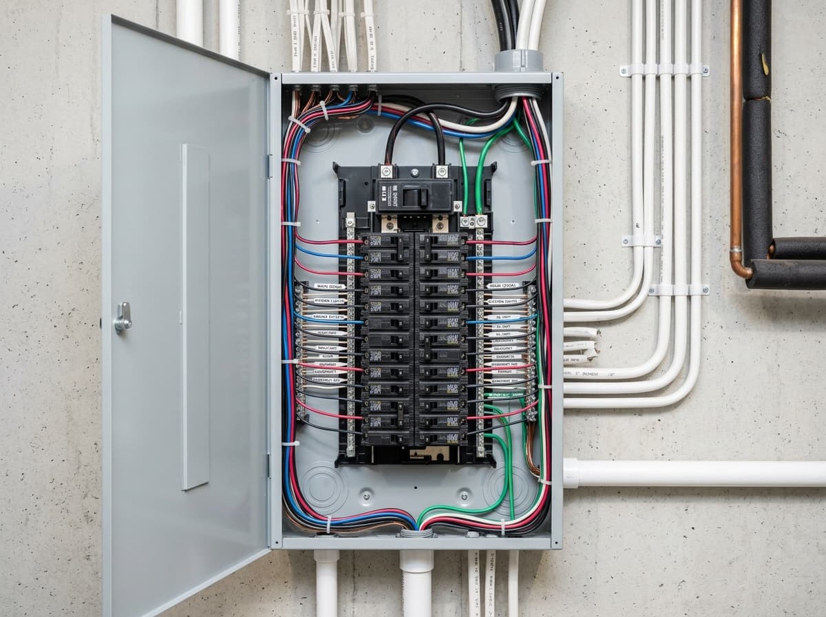 Panel with organized wire management