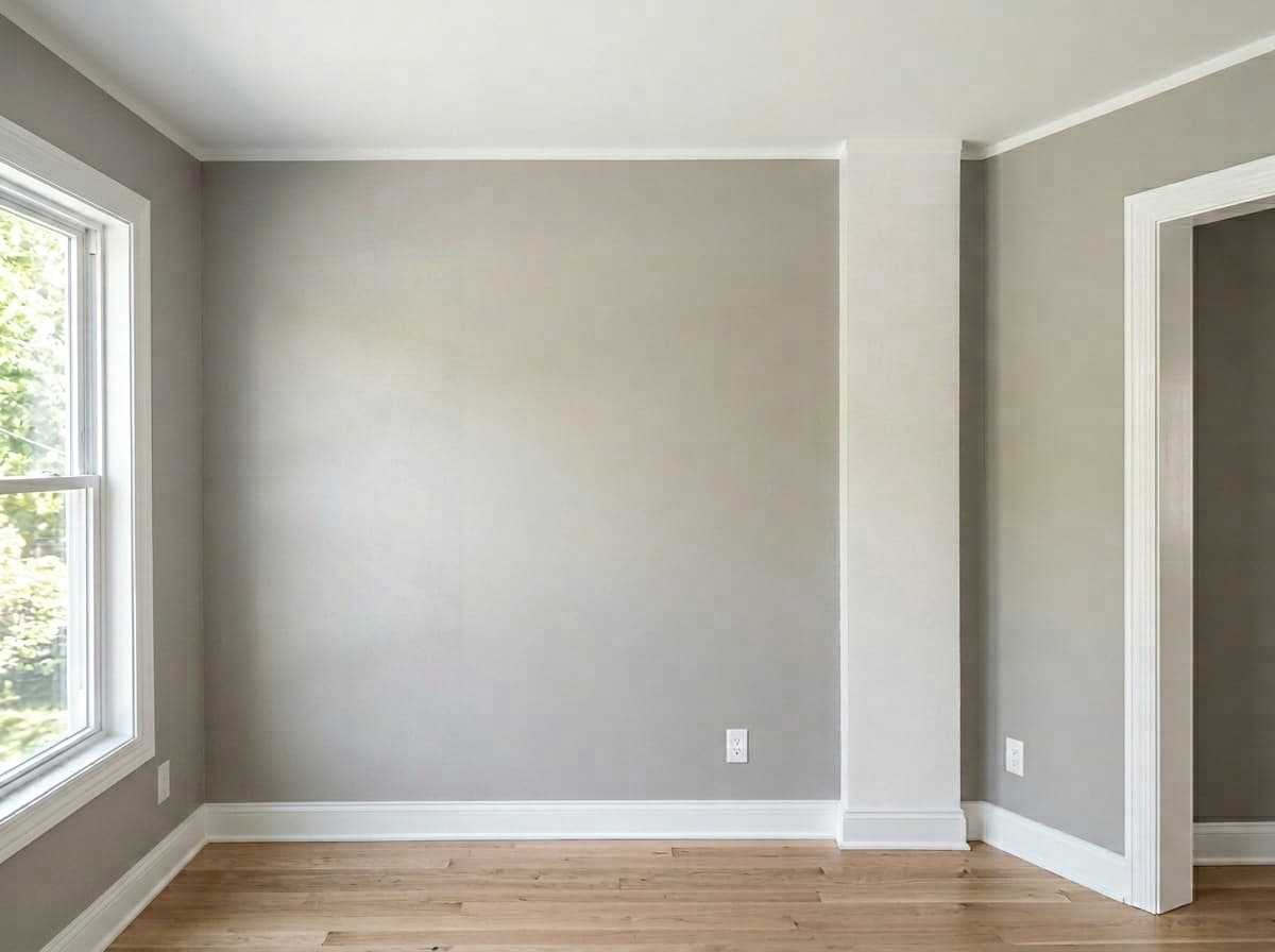 Clean paint finish with crown molding detail